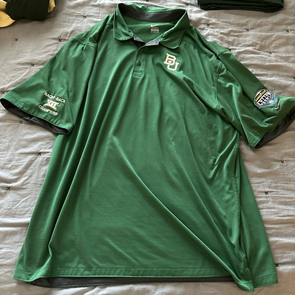 Baylor Nike Big 12 champions cotton bowl polo team issued